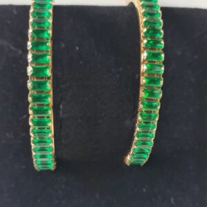 Large Emerald Hoops